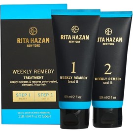 Rita Hazan Two Step Weekly Remedy Cream Kit - Deeply Hydrating & Restorative for Color Treated Hair - Hair Cream for Frizzy Hair - Hair Treatment for Dry Damaged Hair