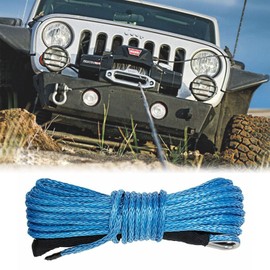 3/16" 50FT 7000Lbs Synthetic Winch Rope, KMFCDAE Universal Heavy Duty Winch Cable Towing Rope with Eye Guard, Sheath, Protective Sleeve, for ATV UTV (Grey)