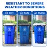 PLASTIC PRINCE 50 Gallon Trash Can, Blue Outdoor Garbage Can,