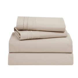 Clara Clark Bed Sheets, Premier 1800 Series Bed Sheet Set, Deep Pocket, Wrinkle, Fade, Stain Resistant, Luxury Soft Bedding Sheets & Pillowcases, King, Linen