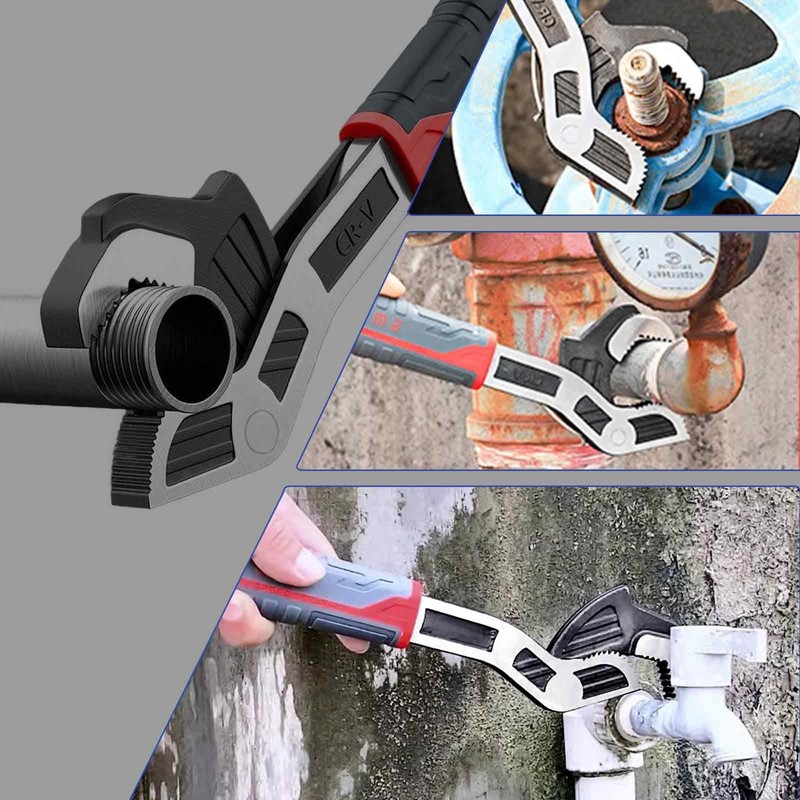 DGMI Multi Function Adjustable Spanner, Universal Pipe Wrench, Self Locking
