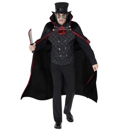 Morph Adult Vampire Costume for Men, Dracula Costume, Jack The Ripper Costume, Gothic Vampire Outfit, Large