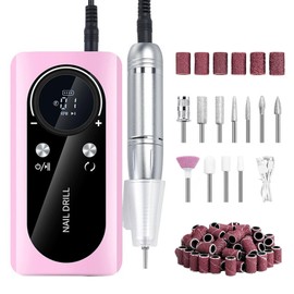 Nail Drill,45000RPM Electric Portable Nail E File,Professional Cordless Nail Drill Kit,2000mAh,11 Grinding Head,56 Sandpaper For Home Manicure,Acrylic Gel Nail Polishing and Pedicure Nail Tools