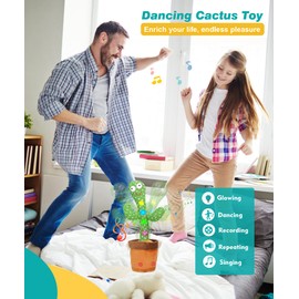 LUKETURE Cactus Baby Toy, Kid Talking Singing Cactus Toy, 120 Songs Recording Dancing Cactus Mimicking Toy That Repeat What You Say, Pre-School Education Toy for Kids Best for Children