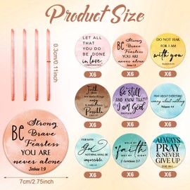 GlikCeil 54 Pcs Mini Christian Compact Mirror Bulk Inspirational Bible Verse Aesthetic Pocket Mirrors Portable Small Thank You Gift for Women Church Group Sunday School Students