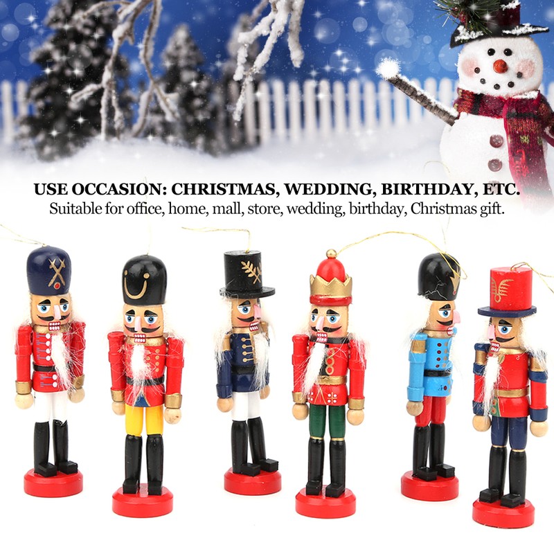 Wooden Nutcracker Doll Soldier Puppet Christmas Ornaments Decoration for Home