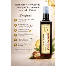 Termoprotector para Cabello Aceite de Argan Tratamiento Capilar Alaciante Planchado Ncredible 250ml