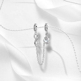 BEEUVIP Women's Life of Animals Charm Pendant for Bracelet 925 Sterling Silver Birthstone Charms Beads Fits Bracelet, Silver, Cubic Zirconia