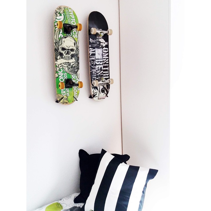 MEOLLO Vertical and Horizontal Stand Hanger for Skateboard (100% Steel)