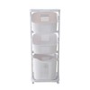 Laundry Basket, 3 Tiers Storage Basket Plastic Clothes Hamper Movable
