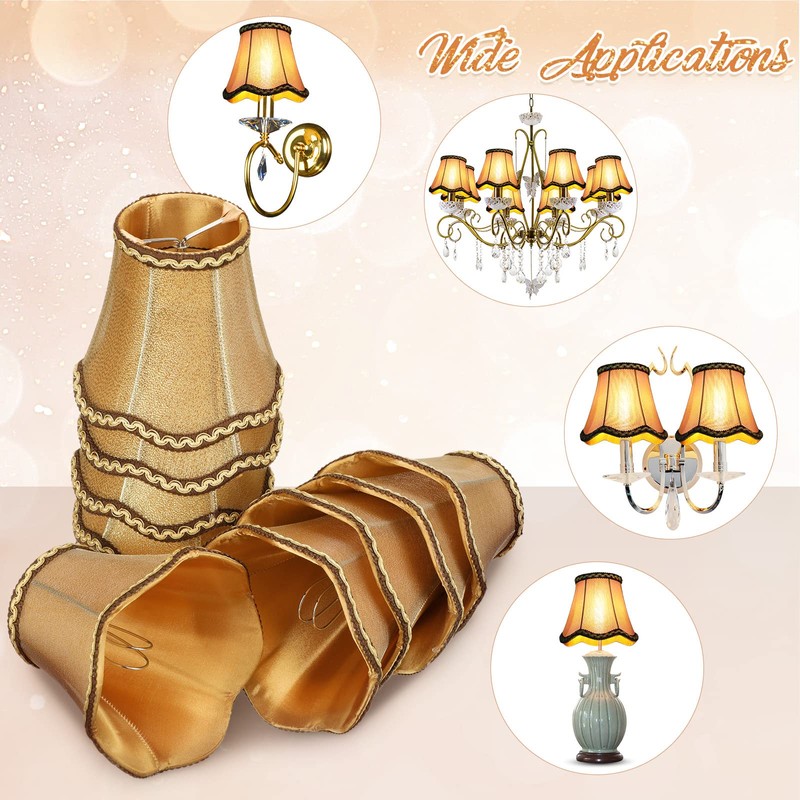 Riakrum 10 Pcs Shades for Chandeliers European Small Lamp Shade