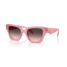 Coach Women's HC8418U Universal Fit Butterfly Sunglasses, Milky Pink/Grey Pink Gradient, 53 mm
