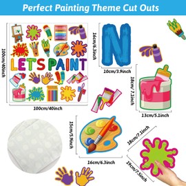 Art Paint Cutouts Art Theme Classroom Bulletin Board Decorations Artist Painting Themed Birthday Party Supplies for Toddler Kids Students Classroom