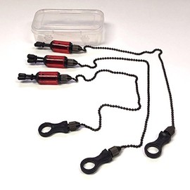 3 x Carp Coarse Fishing Chain Bite Alarm Bobbings Swingers Indicators BOX (Red)