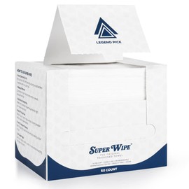 SUPER Towelettes/Dry Wipes/Makeup Remover- The original- Thickened, Gentle, Ultra Soft Face/Skin Towelettes-Super Absorbant, Lint-Free-Single Use-100% Biodegradable Spunlace Material- 50 counts X (2)