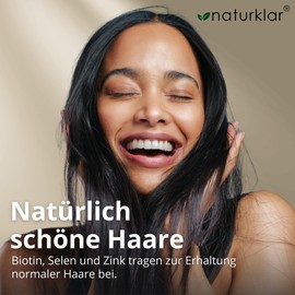 Haar-Vitamine - 10-Fach Kombi - mit Biotin Zink Selen für Haare, Hirseextrakt, Silizium, Kupfer, B-Vitaminen & mehr - 120 Kapseln - Vegan aus Deutschland Naturklar®