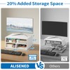 ALISENED Printer Stand for Desk, 2-Tier Wooden Desk Organizer, White