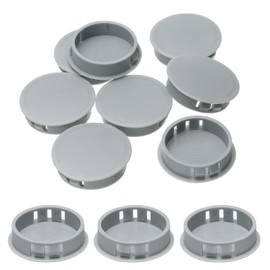 uxcell 8pcs Nylon Plastic Hole Plugs, 1-1/2"(38mm) Round Drill Screw Hole Plugs Covers Knockout Locking Plastic Plugs Insert End Caps for Kitchen Cabinet Furniture, Dark Gray