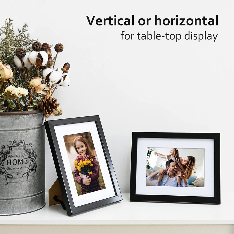 KINLINK 6x8 Picture Frame Black Set of 4, Wooden Photo