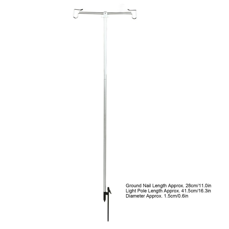 Camping Lamp Pole Retractable Double Light Hooks Retro Style Metal