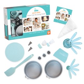 Playful Chef: Kids Cake Decorating Kit - Includes Pans, Reusable Pastry Bags, Stencils, Recipes amd More