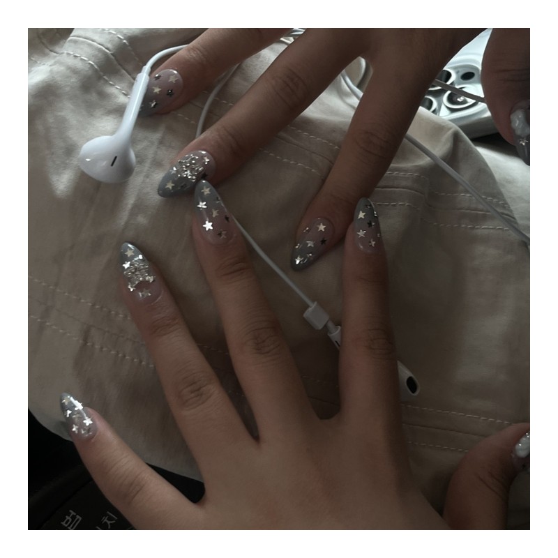 Twinkle Star Handmade Nail Tips - Long Nose Pin /