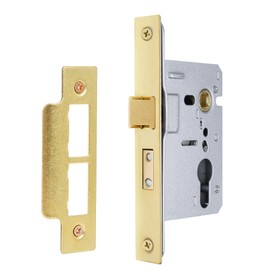 DIDA® Polished Brass Euro Barrel Sashlock 65mm, Euro Sash Lock for Internal or External UPVC Doors, Door Latch Hardware and Euro Cylinder Barrel Lock for Doors