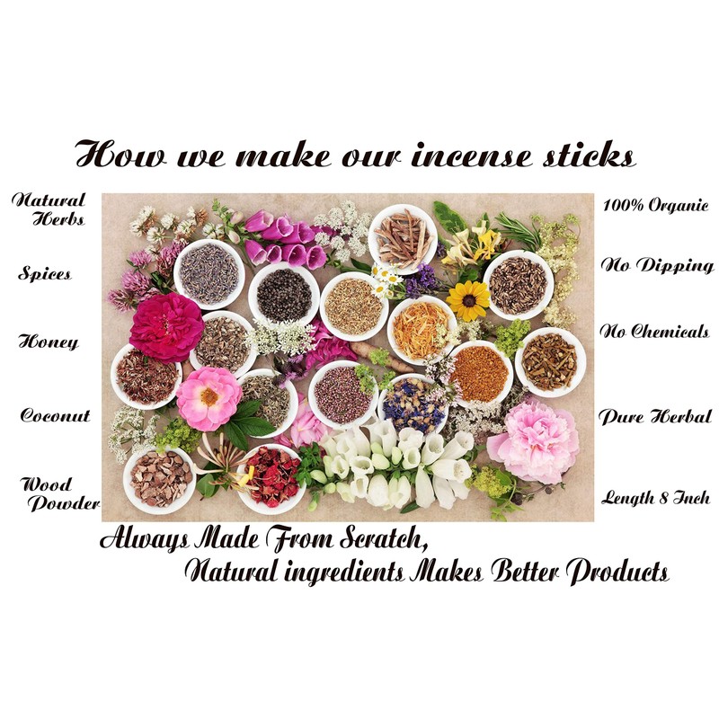Raajsee Incense Sticks 12 Pack Set 15gm Each, -100% Organic