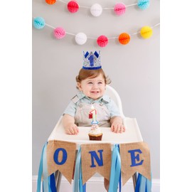 AULEGE Birthday Hat, Birthday Party Hat, First Birthday Glitter Crown for Baby Boy/Girl 1st Birthday Party Supplies, Gold 1