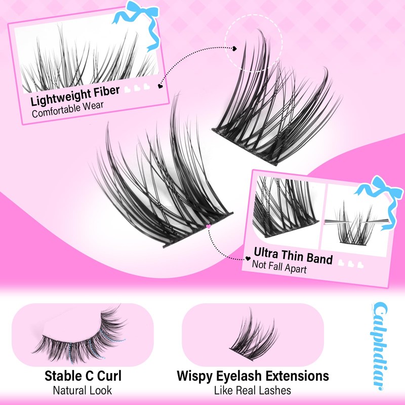 calphdair Natural Lash Clusters with Bottom Lashes DIY Wispy Cluster