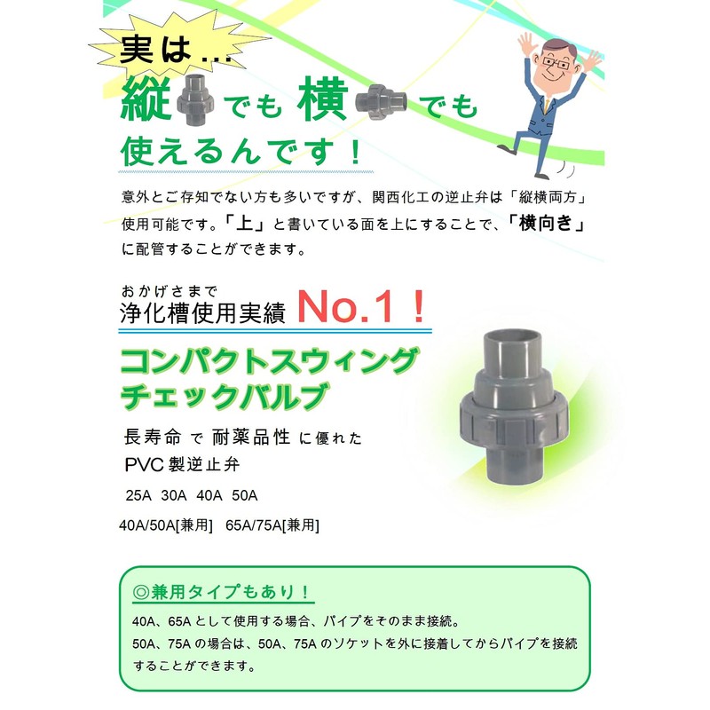 Kansai Chemical Check Valve Pump, Check Valve, Backflow Prevention, PVC,