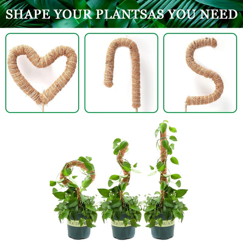 Tallkeey 80cm Moss Pole for Plants - Bendable Plant Supports