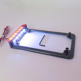 HTTMT MT294-003- Universal Compatible with/Suzuk/Yamah/Kawasak Complete LED License Plate Frame Carbon