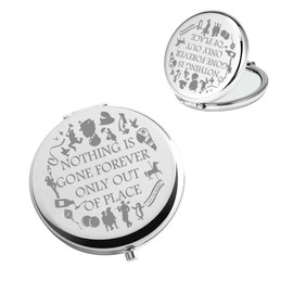 BAUNA Musical Inspired Gift Theatre Drama Merch Nothing is Gone Forever Only Out of Place Inspirational Quote Compact Mirror (Nothing Gone Forever CMS)