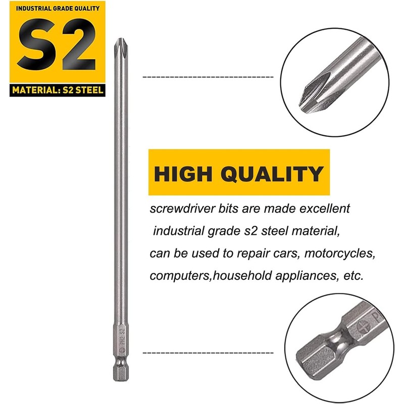 Mixiflor 30 Pcs Long Screwdriver Bits for Drill Set, 1/4