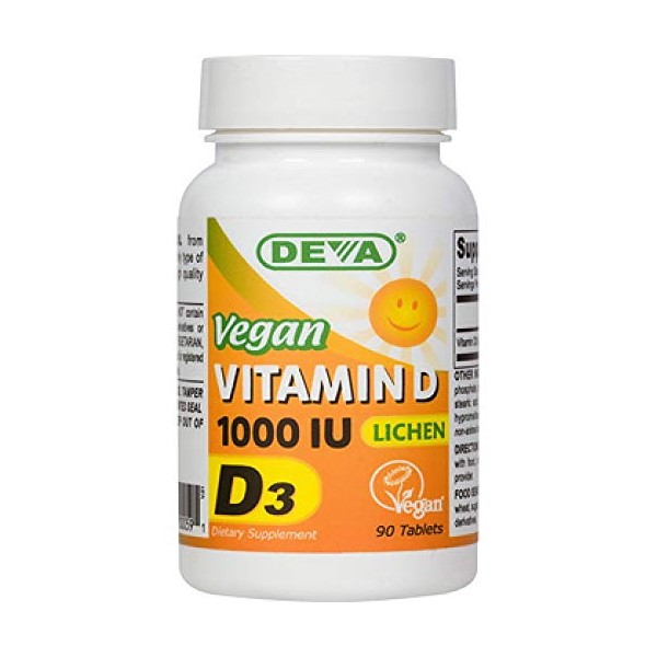 Deva Vegan Vitamin D3 - 1000 IU [Lichen Source] 90 Tabs