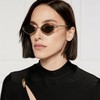 Retro Small Irregular Half-Frame Metal Sunglasses for Women, Trendy Lightweight