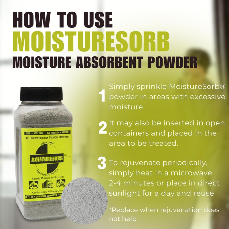 MOISTURESORB Natural Moisture Absorbent Powder: 2. lb. Bottle - Powder