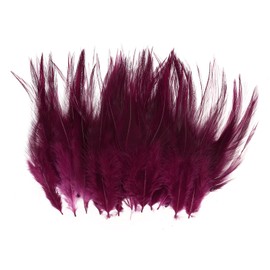 PATIKIL Saddle Hackle Rooster Feather 4-6", 100 Pcs Rooster Feathers Loose Hackle Feathers for Dream Catcher Earrings DIY, Maroon Red
