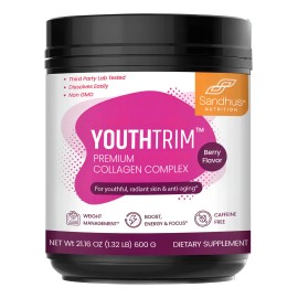 Sandhus Youthtrim Debloat Colágeno en Polvo 600g sabor a frutos rojos