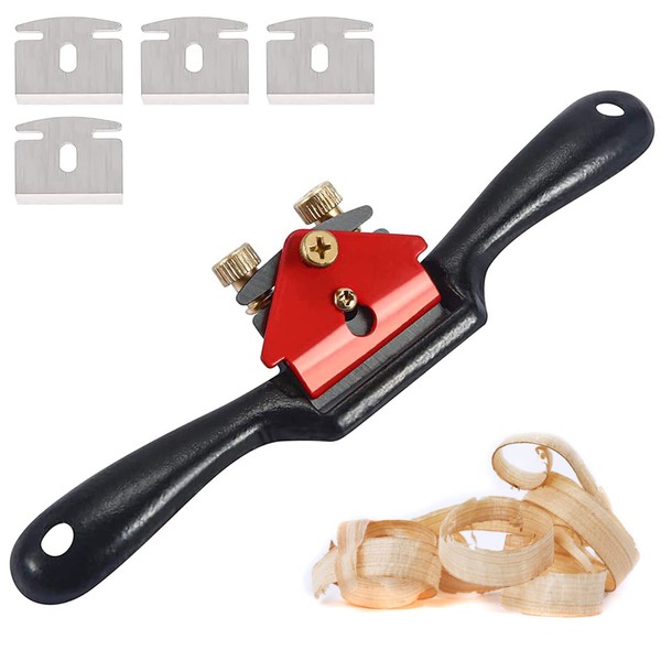 9'' Adjustable Spokeshave with Flat Base, Metal Blade Wood Working