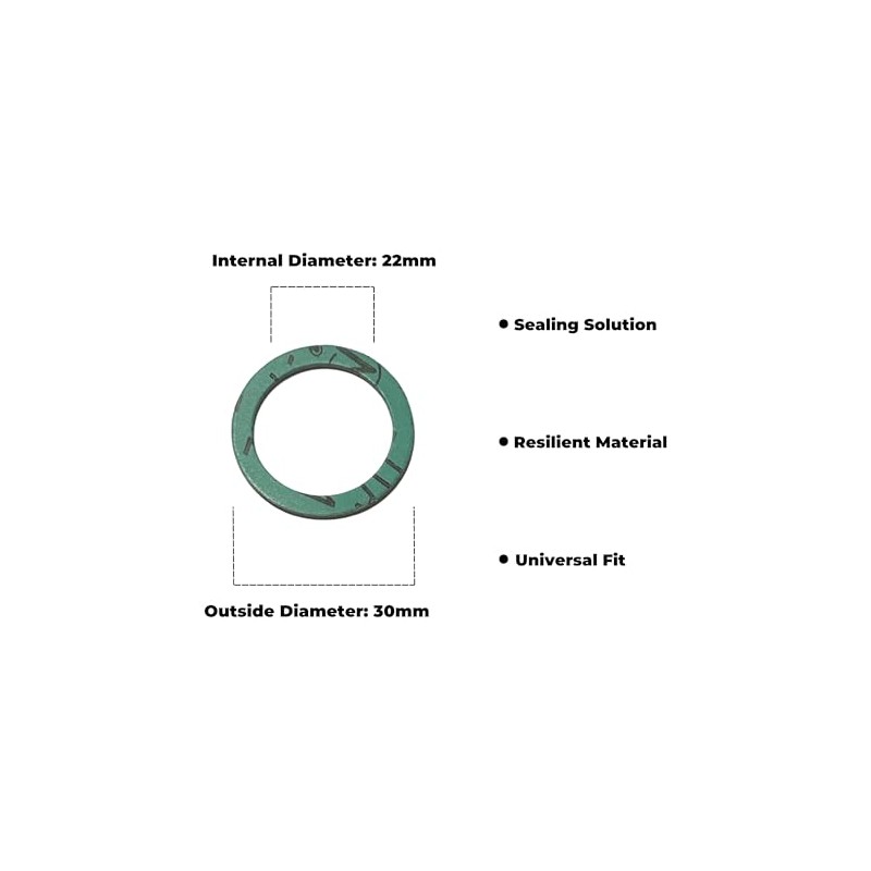 High Temperature Green Fibre Washer 1" - Pack of 10