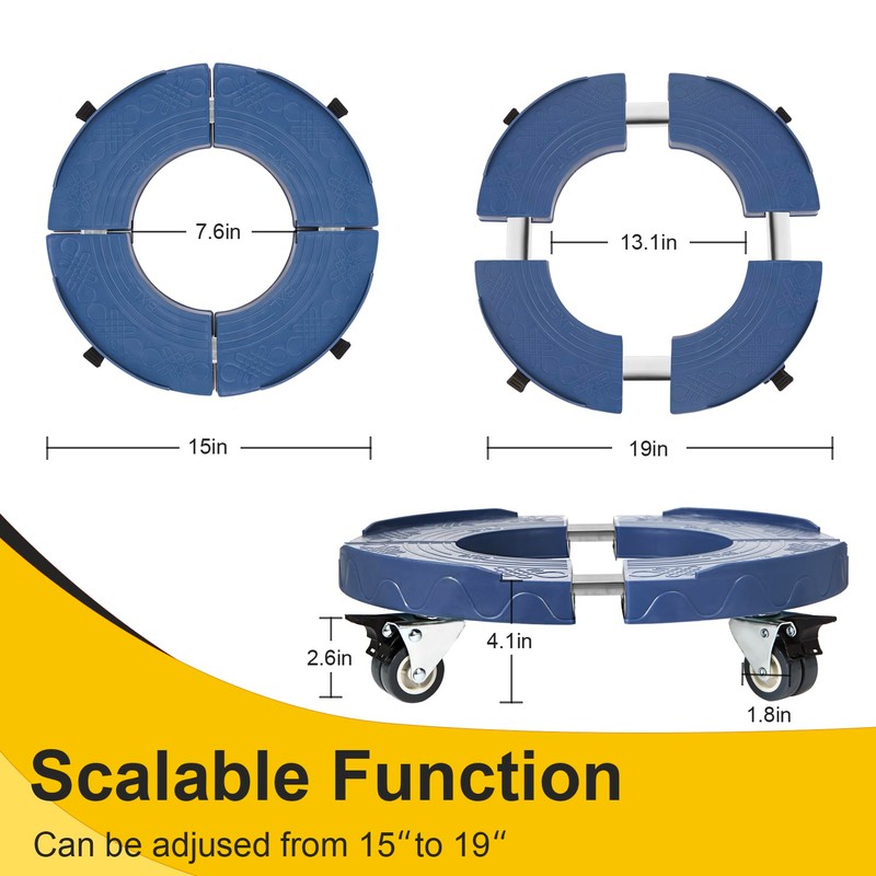 W B D WEIBIDA Round Dolly Cart Heavy Duty, Adjustable
