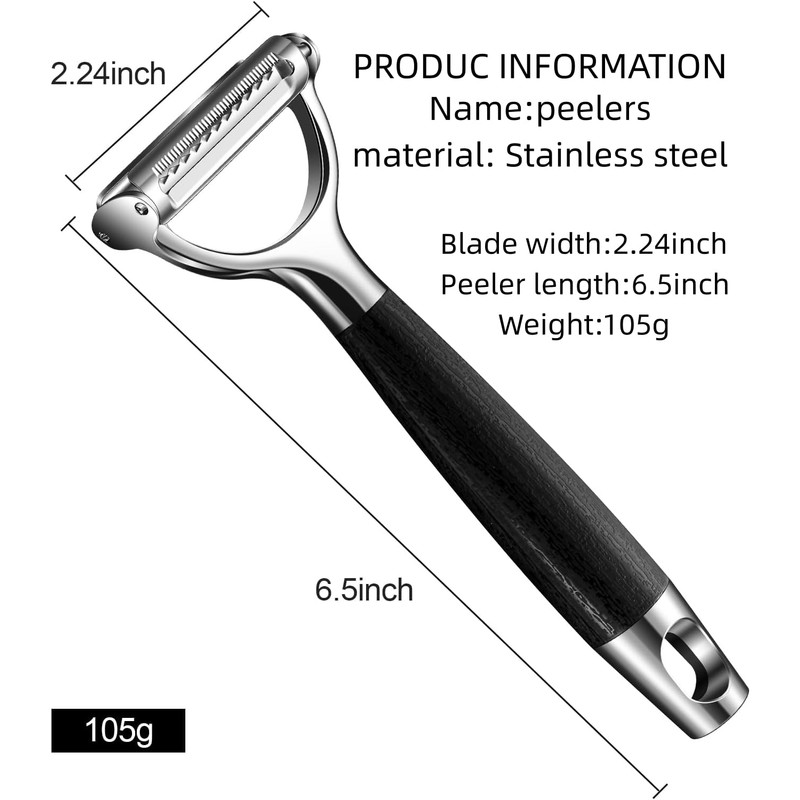 Huakai 2-in-1 Julienne Peeler Vegetable Peeler for Kitchen