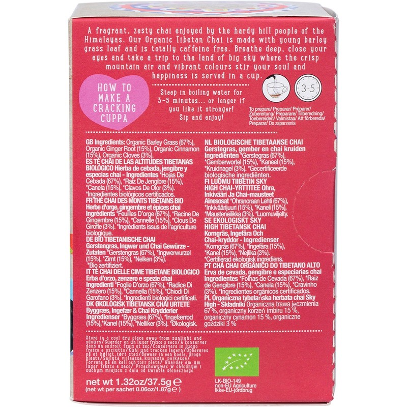MINISTRY OF TEA Organic Sky High Tibetan Chai Tea Bags