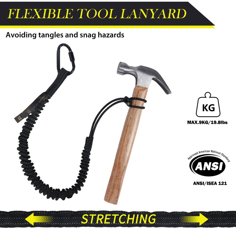 TRSMIMA Safety Tether Tool Lanyard - 5 Pack Stretch Strap