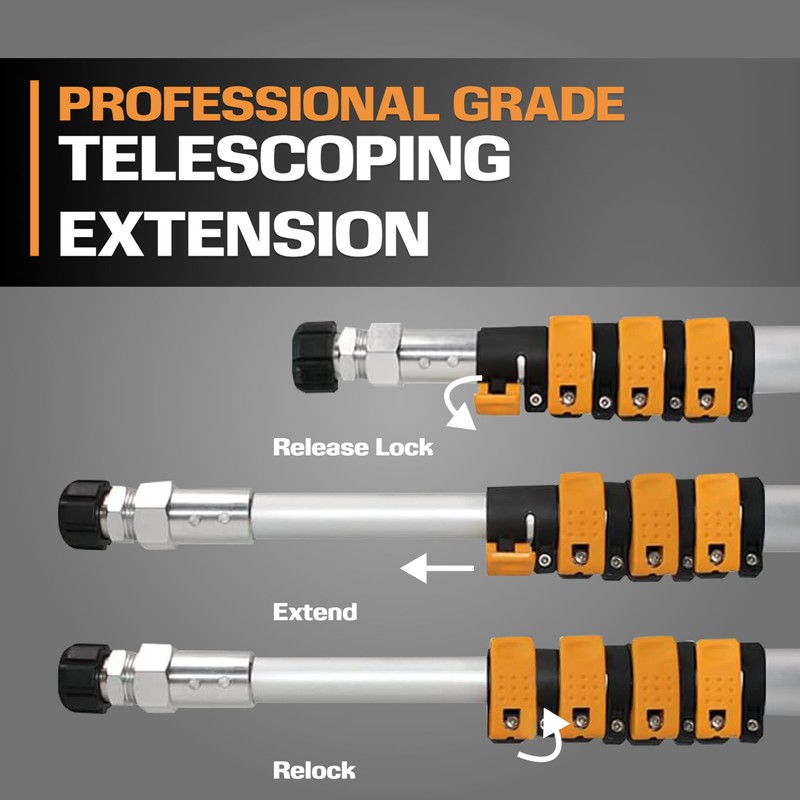 EDOU Direct Telescoping Pressure Washer Extension Wand 20' - Power