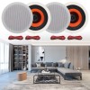 Herdio 6.5'' Bluetooth Ceiling Speakers 600W 4 Speakers +Wall Amplifier