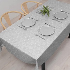 W4701220 Tablecloth, 100% Cotton, Fashionable, Rectangle, Nordic, 56.9 x 82.7 inches (142 x 210 cm), Standard, Gray, Simple, Line, Style Decor