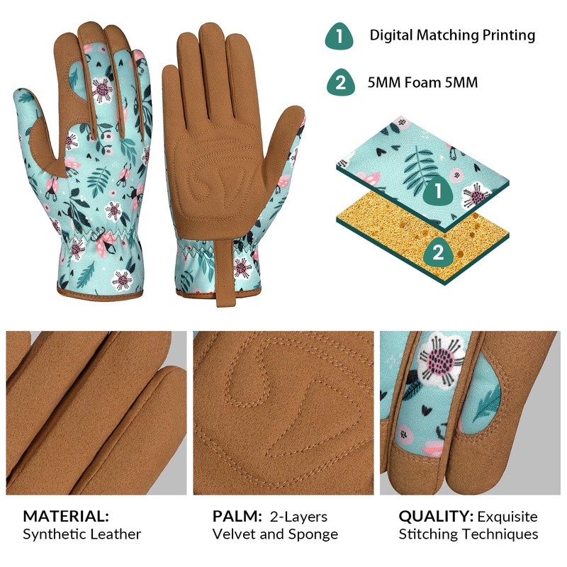 Pleneal Gardening Gloves for Women, Garden Gloves Protective Working Gloves